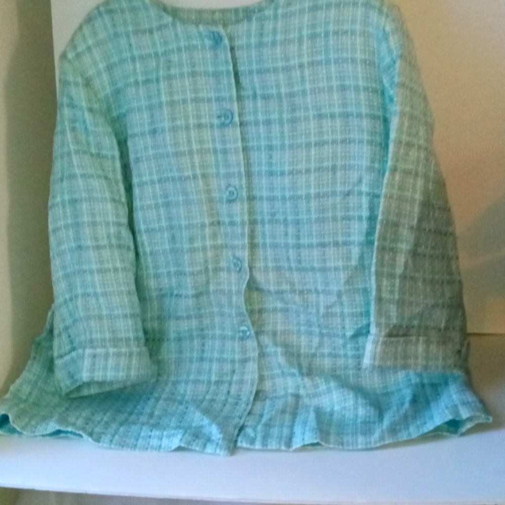 Alfred Dunner Easter Blue Below The Waist Length Jacket Size 22W